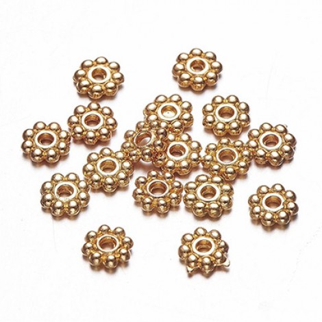 5x1.5mm Gold Plated Alloy Daisy Spacer Beads