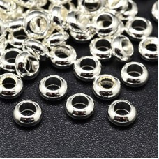 7x3mm Silver Plated Spacers w-3.5mm hole - Pack of 10