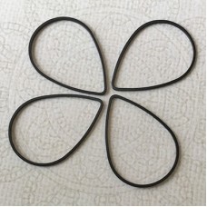 32x22x1mm Black Oxide Brass Drop Connectors - Pack of 4