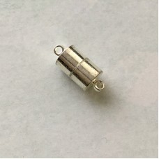 17x5mm Nickel Free Bright Silver Plated Magnetic Clasps - Pack of 2