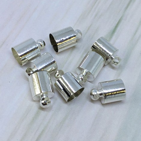 7mm ID Cord End Caps or Tassel Caps - Silver Plated
