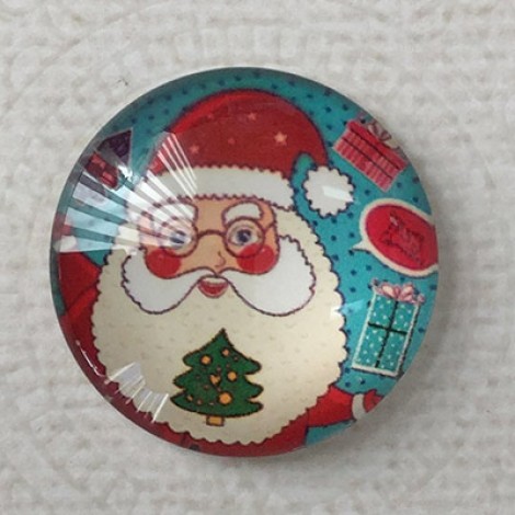 25mm Art Glass Backed Cabochons - Xmas Designs 1 - Each 25mm Art Glass Backed Cabochons - Xmas Designs 1 - Each
