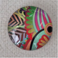 25mm Art Glass Backed Cabochons - Mod 60's Design 10 - Each