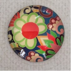 25mm Art Glass Backed Cabochons - Mod 60's Design 11 - Each