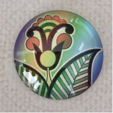 25mm Art Glass Backed Cabochons - Mod 60's Design 12 - Each