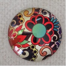 25mm Art Glass Backed Cabochons - Mod 60's Design 6 - Each