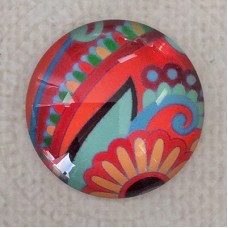 25mm Art Glass Backed Cabochons - Mod 60's Design 7 - Each