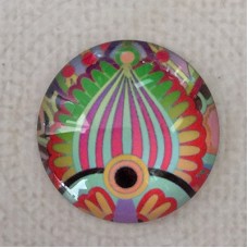 25mm Art Glass Backed Cabochons - Mod 60's Design 9 - Each