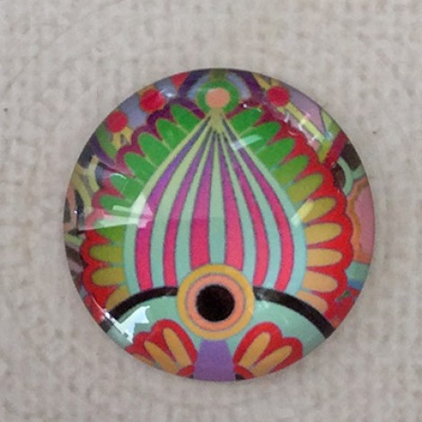 25mm Art Glass Backed Cabochons - Mod 60's Design 9 - Each