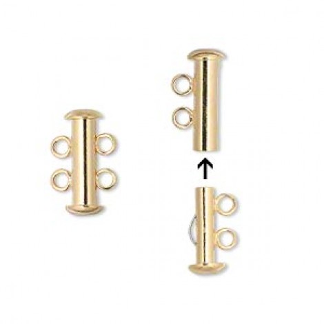 16mm 2-Strand Gold Plated Multi-Strand Slide Clasp