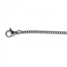 2.25x2.7mm 61cm 304 Stainless Steel Curb Necklace Chain with Lobster Clasp - Each