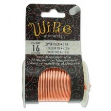 16ga Beadsmith Tarnish Resistant Medium Temper Wire - Copper Plated - 8yd (7.3m)