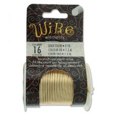 16ga Beadsmith Tarnish Resistant Medium Temper Craft Wire - Gold Plated - 8yd (7.3m)