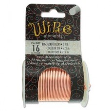 16ga Beadsmith Tarnish Resistant Medium Temper Wire - Rose Gold Plated - 8 yard (7.3m)