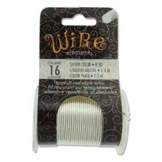 16ga Beadsmith Tarnish Resistant Medium Temper Wire - Silver Plated - 8yd (7.3m)