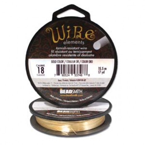 18ga Beadsmith Tarnish Resistant Wire - Gold Color - 1/4lb