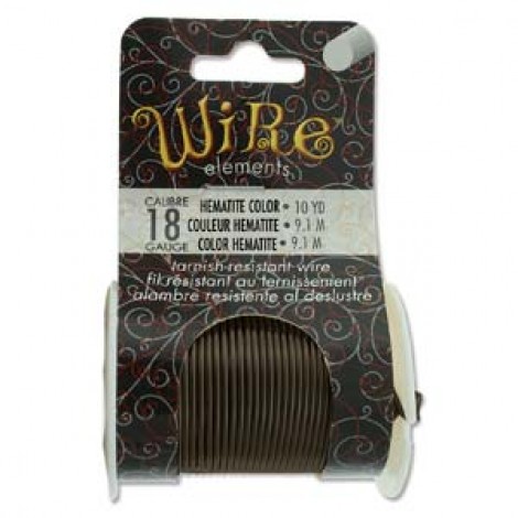 18ga Beadsmith Tarnish Resistant Medium Temper Wire - Hematite - 10yd (9.1m) 18ga Beadsmith Tarnish Resistant Medium Temper Wire - Hematite - 10yd (9.1m)