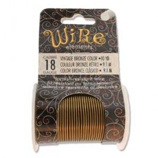 18ga Beadsmith Tarnish Resistant Plated Medium Temper Wire - Vintage Bronze - 10yd (9.1m)