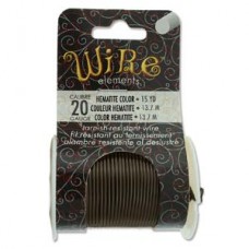 20ga Beadsmith Tarnish Resistant Hematite Plated Medium Temper Craft Wire - 15yd (13.7m)