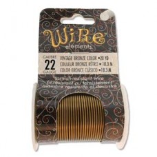 22ga Beadsmith Tarnish Resistant Vintage Bronze Medium Temper Craft Wire - 20yd (18.2m)