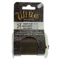 24ga Beadsmith Tarnish Resistant Medium Temper Wire - Hematite - 30yd (27.4m)