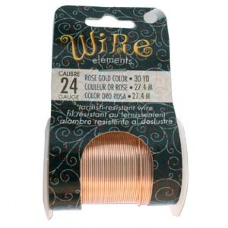 24ga Beadsmith Tarnish Resistant Medium Temper Wire - Rose Gold Plated - 30yd (27.4m)