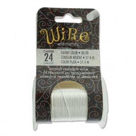 24ga Beadsmith Tarnish Resistant Medium Temper Wire - Silver Plated - 30yd (27.4m)