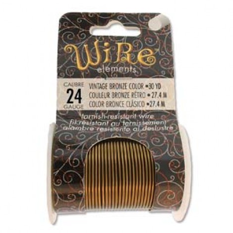 24ga Beadsmith Tarnish Resistant Wire - Vintage Bronze