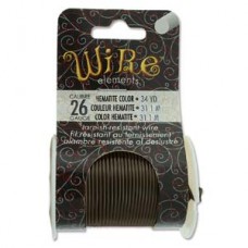 26ga Beadsmith Tarnish Resistant Medium Templer Craft Wire - Hematite - 34yd (31m)