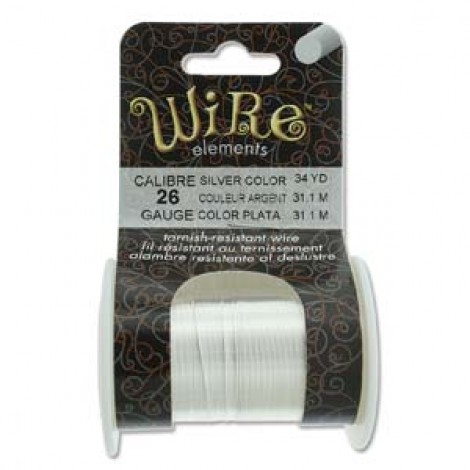 26ga Beadsmith Tarnish Resistant Medium Temper Craft Wire - Silver - 34yd (31m)