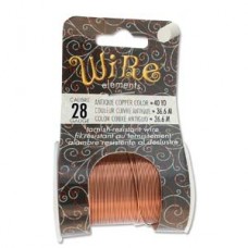 28ga Beadsmith Tarnish Resistant Medium Temper Craft Wire - Antique Copper - 40yd (35.7m)