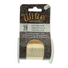 28ga Beadsmith Tarnish Resistant Medium Temper Craft Wire - Gold Colour - 40yd (35.7m)