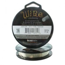 28ga Beadsmith Tarnish Resistant Medium Temper Craft Wire - Silver Color - 1/4lb (162m)
