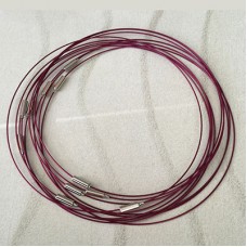 17.5" (44cm) x 1mm Purple Steel Coated Necklaces  - Pack of 2