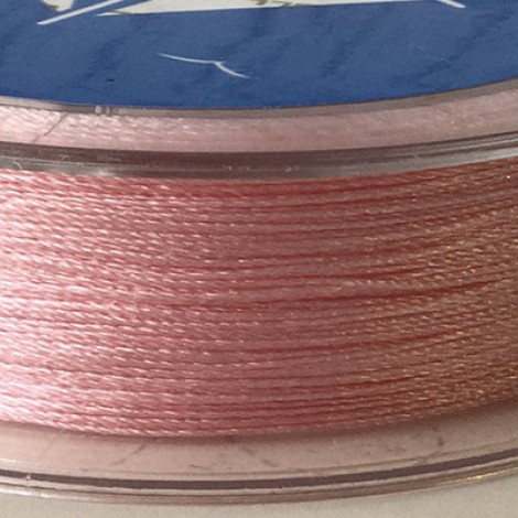 .3mm Polyester Imitation Silk Beading or Tassel Thread - Soft Pink - 25m spool