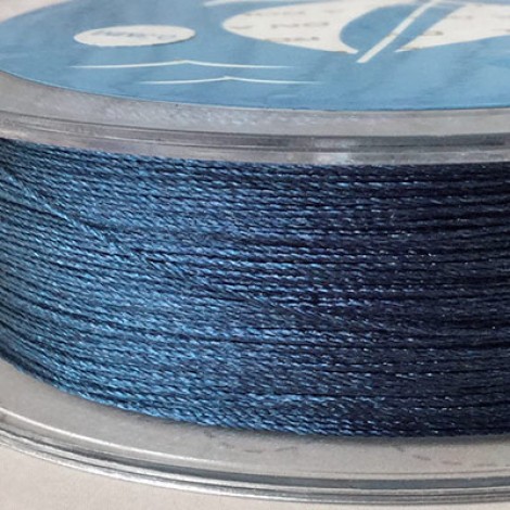 .3mm Polyester Imitation Silk Beading or Tassel Thread - Navy Blue - 25m spool