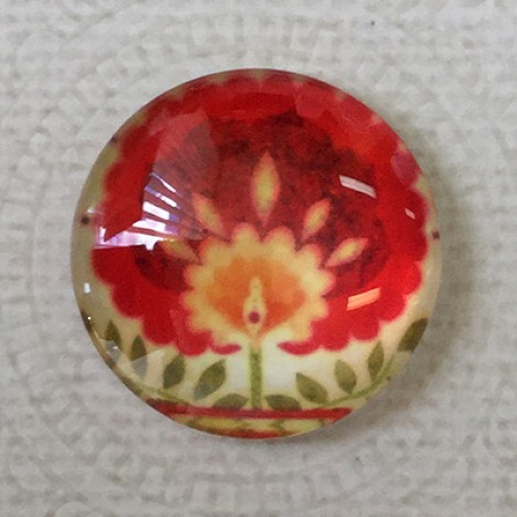 25mm Art Glass Backed Cabochons - Botanica Series 12 - Each 25mm Art Glass Backed Cabochons - Botanica Series 12 - Each