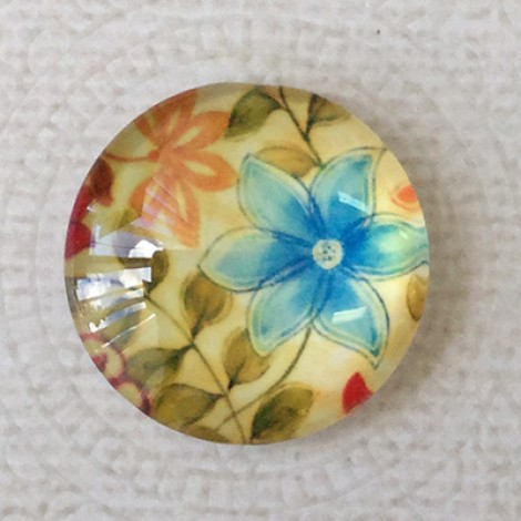 25mm Art Glass Backed Cabochons - Botanica Series 6 - Each 25mm Art Glass Backed Cabochons - Botanica Series 6 - Each