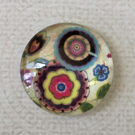 25mm Art Glass Backed Cabochons - Botanica Series 7 - Each
