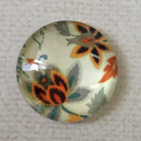 25mm Art Glass Backed Cabochons - Botanica Series 8 - Each 25mm Art Glass Backed Cabochons - Botanica Series 8 - Each