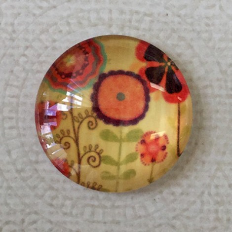 25mm Art Glass Backed Cabochons - Botanica Series 9 - Each