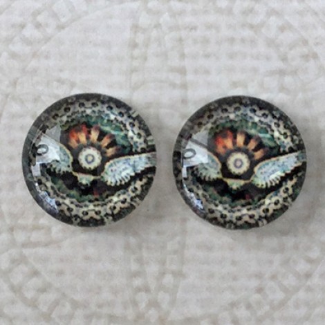 12mm Art Glass Backed Cabochons - Steampunk Series 2