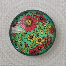 25mm Art Glass Backed Cabochons - Sunflower Series 1 - Each 