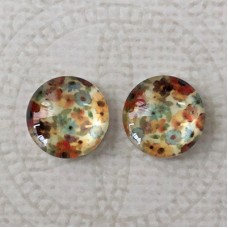 12mm Art Glass Backed Cabochons - Maple Leaf Series 12 - Per Pair