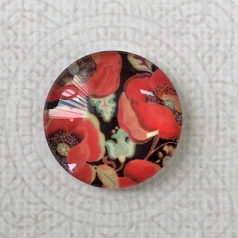 25mm Art Glass Backed Cabochons - Maple Leaf Series 1 - Each