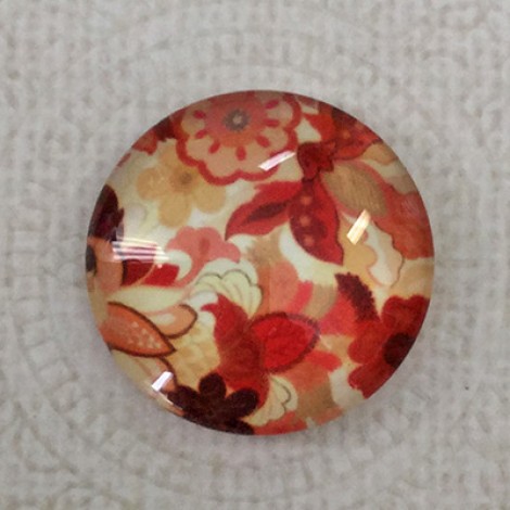 25mm Art Glass Backed Cabochons - Maple Leaf Series 10 - Each