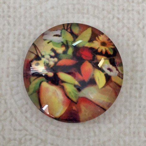 25mm Art Glass Backed Cabochons - Maple Leaf Series 11 - Each 25mm Art Glass Backed Cabochons - Maple Leaf Series 11 - Each