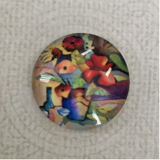 25mm Art Glass Backed Cabochons - Maple Leaf Series 3 - Each