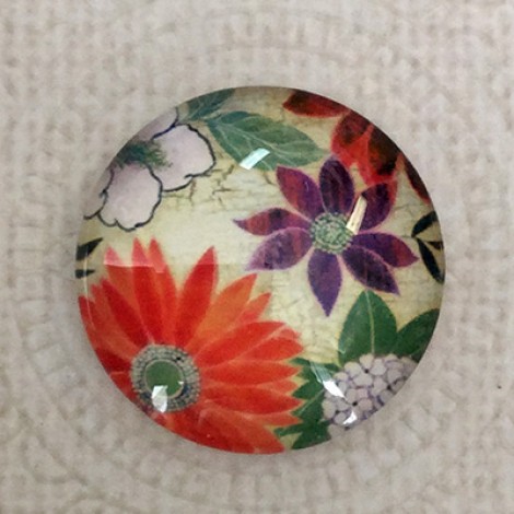 25mm Art Glass Backed Cabochons - Maple Leaf Series 5 - Each 25mm Art Glass Backed Cabochons - Maple Leaf Series 5 - Each