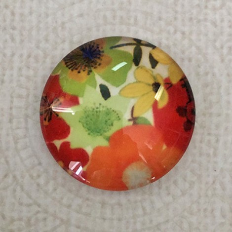 25mm Art Glass Backed Cabochons - Maple Leaf Series 8 - Each 25mm Art Glass Backed Cabochons - Maple Leaf Series 8 - Each